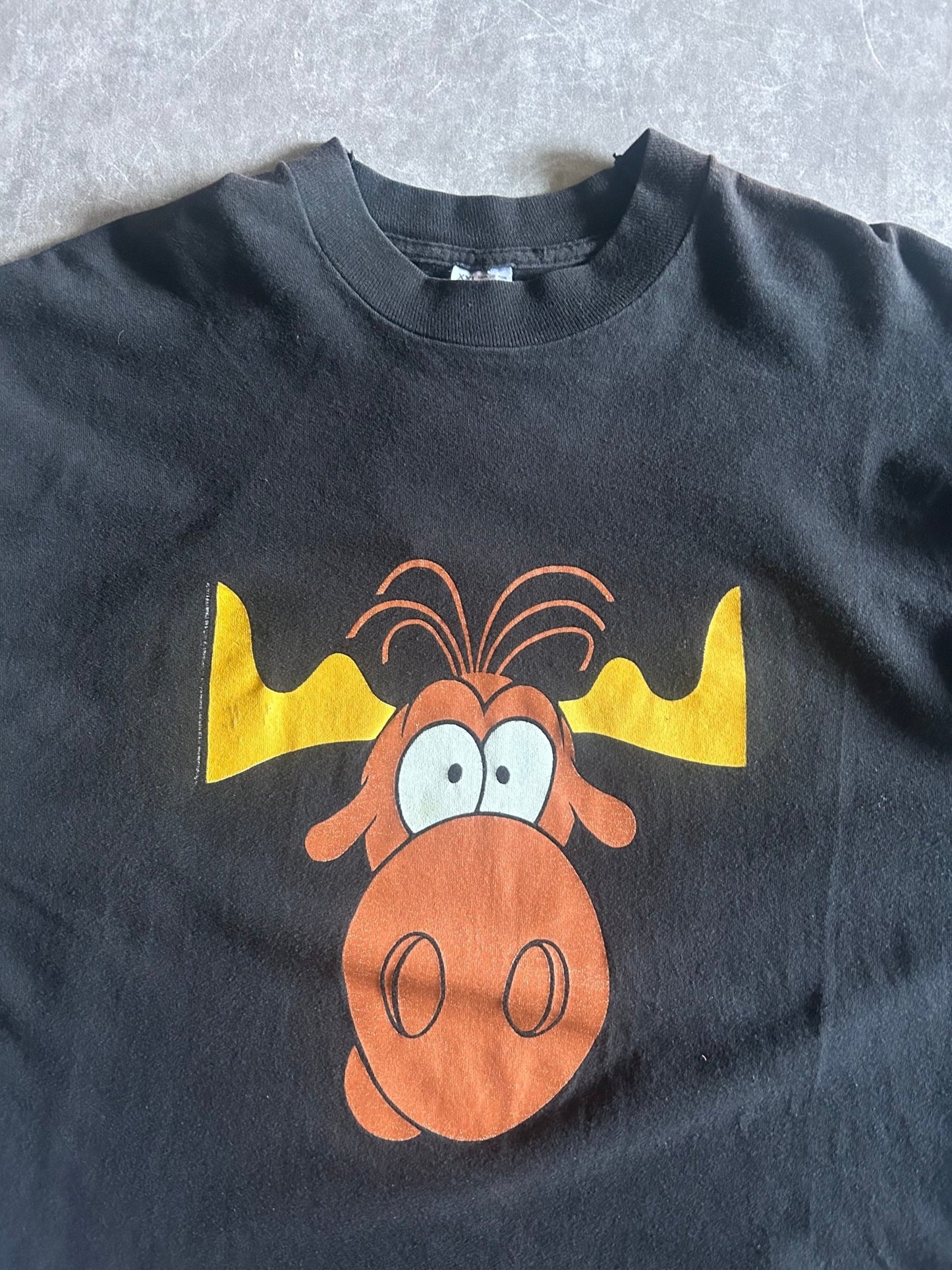 90s Vintage Bullwinkle Taco Bell Black T Shirt Size XXL - | Martin City Vintage