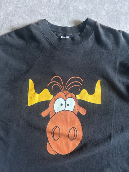 90s Vintage Bullwinkle Taco Bell Black T Shirt Size XXL - | Martin City Vintage