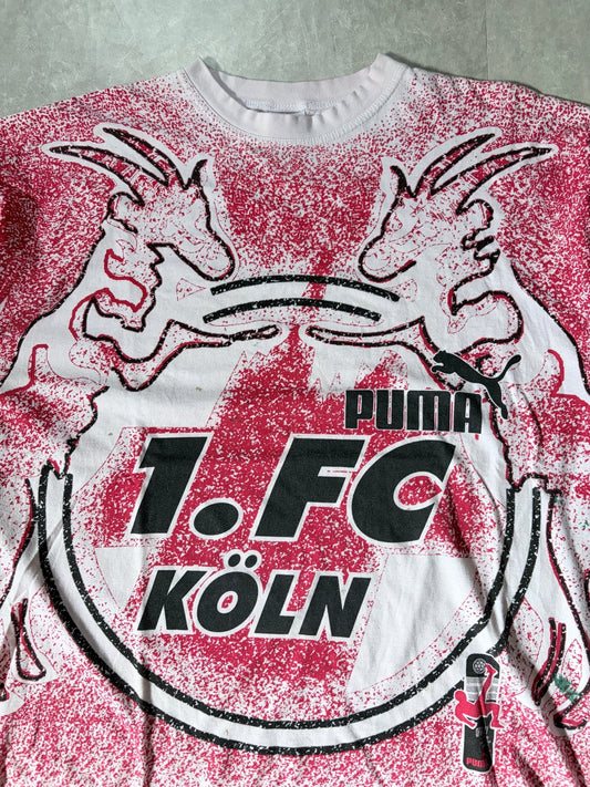 90s Vintage Koln FC White AOP T Shirt -L - L | Martin City Vintage