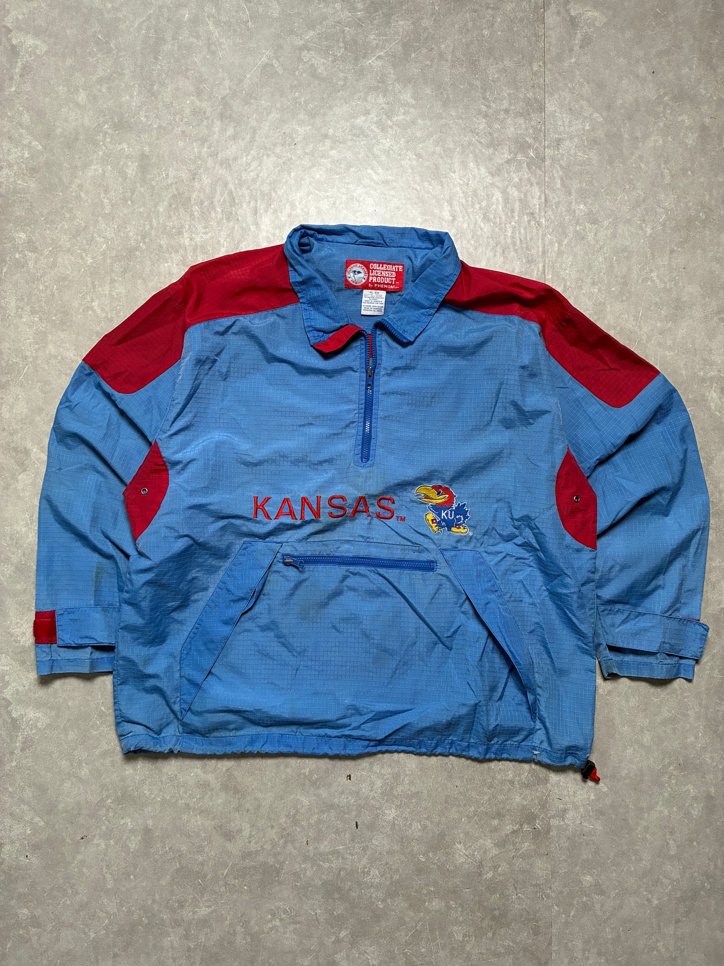 90s Vintage Kansas Jayhawks Blue Pullover -XL