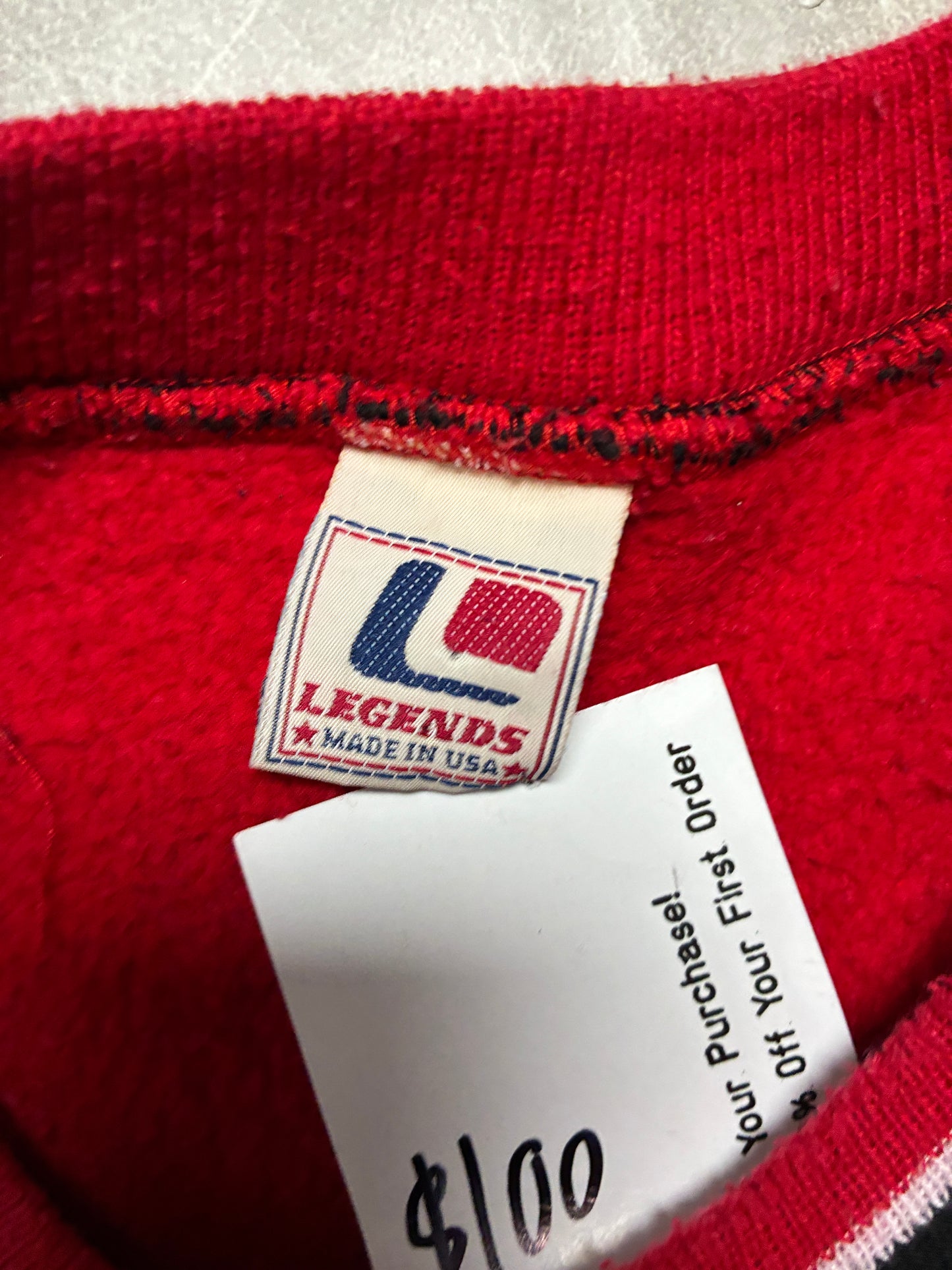 90s Vintage Nebraska Cornhuskers Legends Red Spell Out Crewneck -XXL