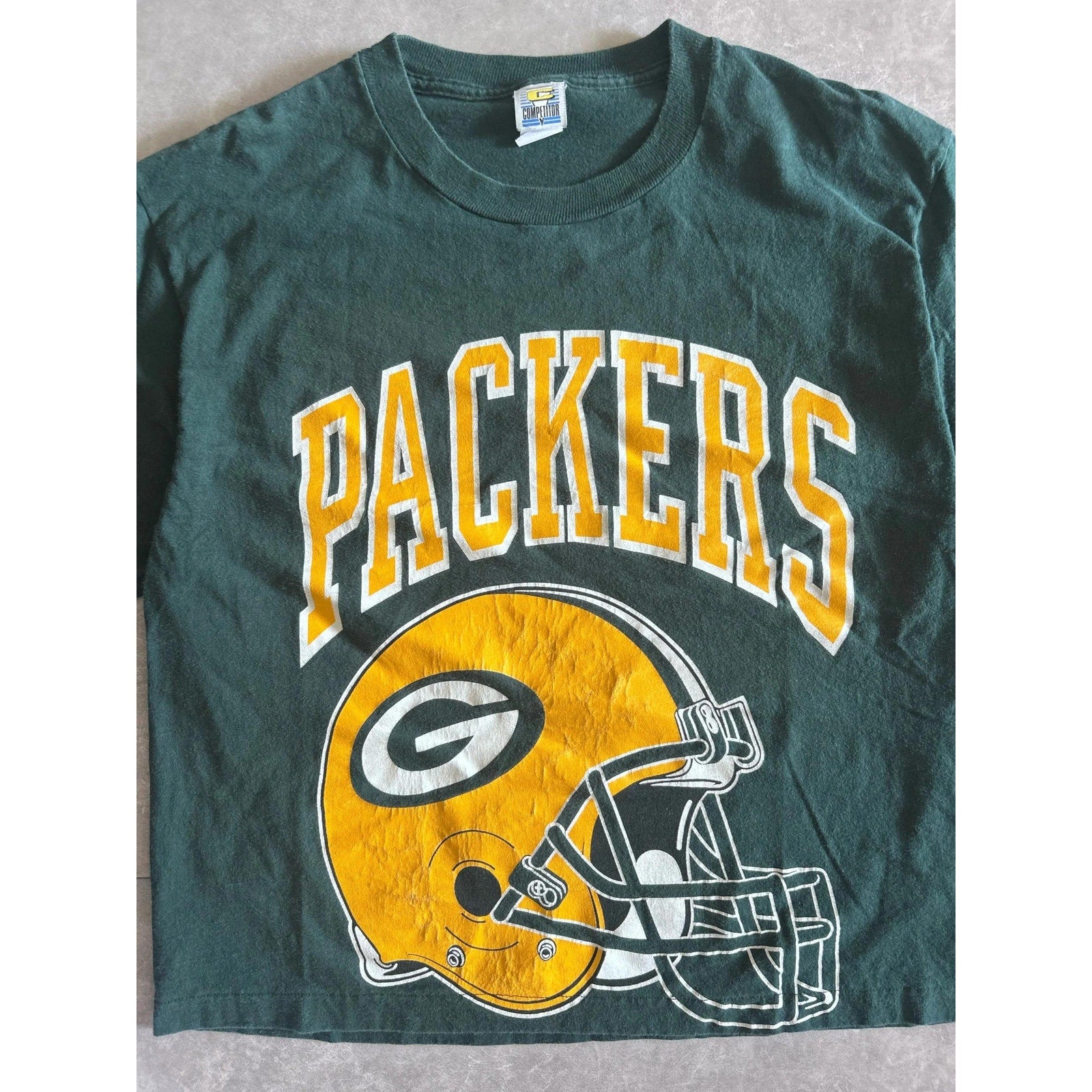 90s Vintage Green Bay Packers Helmet Green T Shirt Size L - | Martin City Vintage