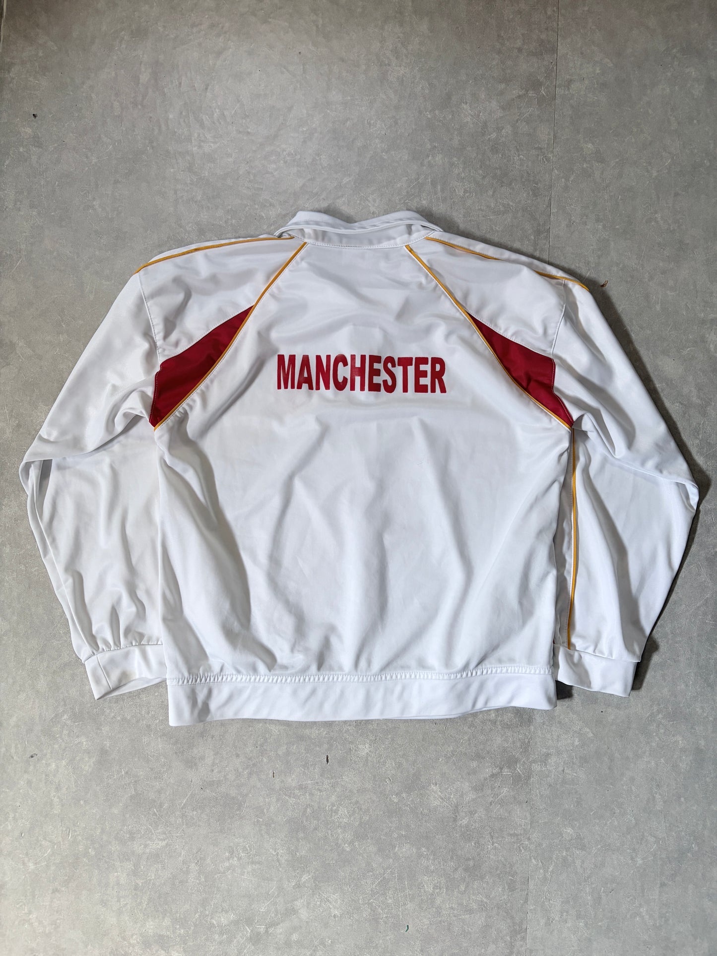 90s Vintage Manchester United Nike Bootleg White Track Jacket -XL
