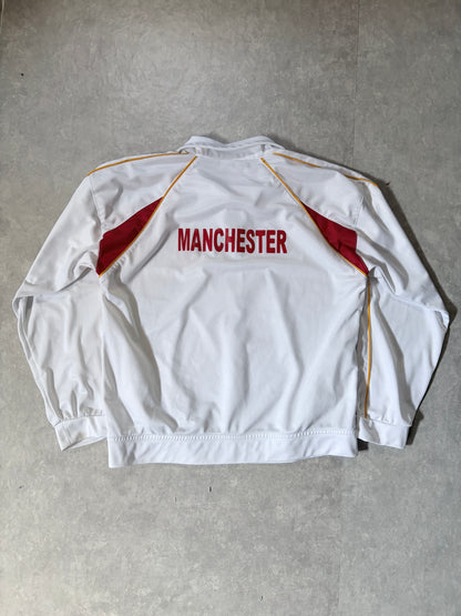 90s Vintage Manchester United Nike Bootleg White Track Jacket -XL