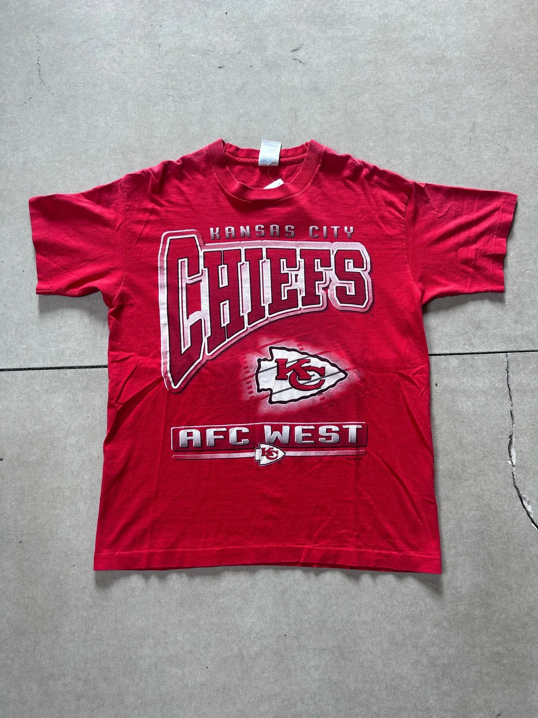 90s Vintage Kansas City Chiefs Artex Red T Shirt Size L - | Martin City Vintage