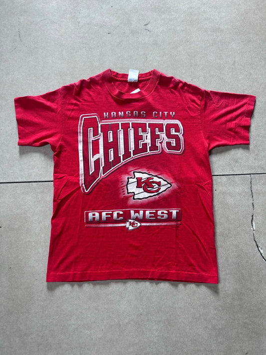 90s Vintage Kansas City Chiefs Artex Red T Shirt Size L - | Martin City Vintage