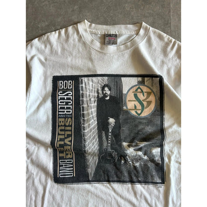 90s Vintage Bob Seger and the Silver Bullet Band White T Shirt Size XL - | Martin City Vintage
