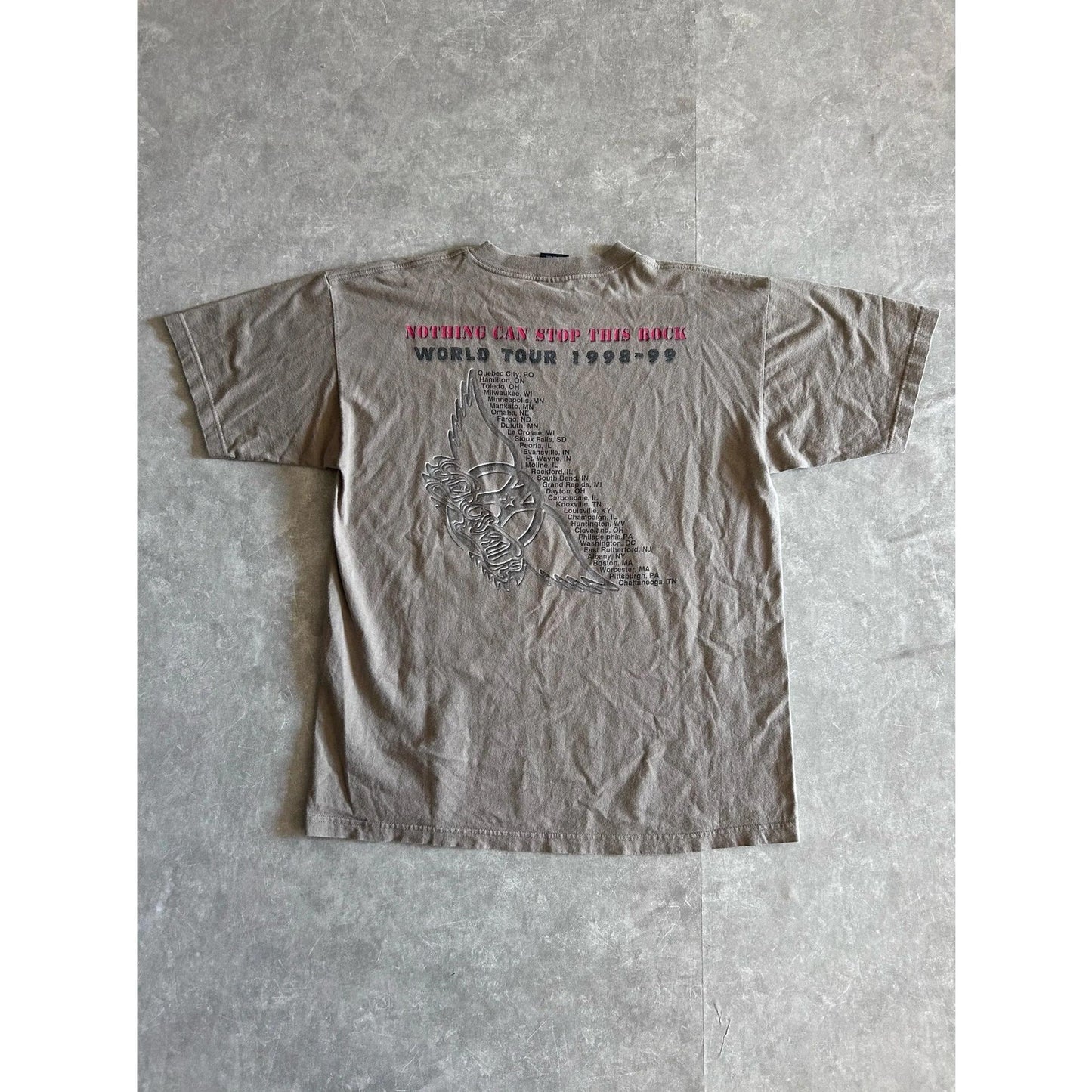 90s Vintage Aerosmith Brown Band T Shirt Size XL - | Martin City Vintage