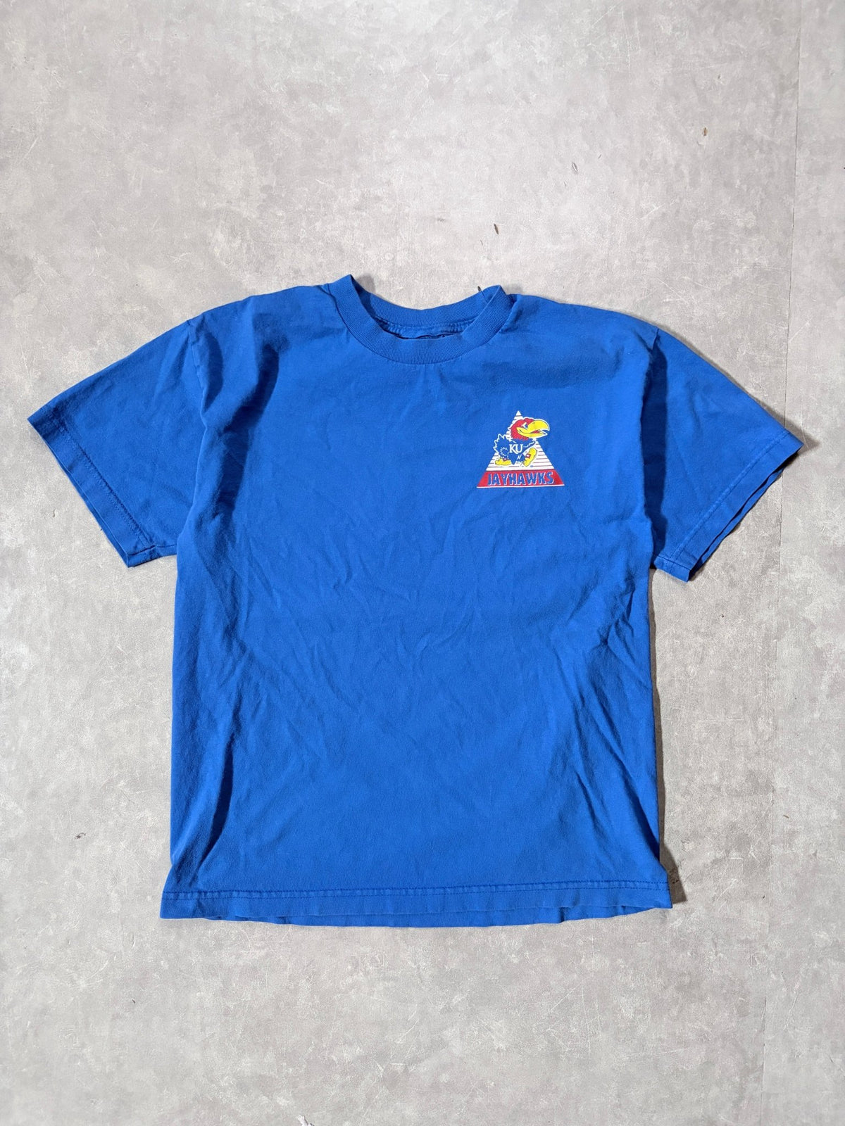 2000s Vintage Kansas Jayhawks Food Groups Blue T-Shirt -M - M | Martin City Vintage