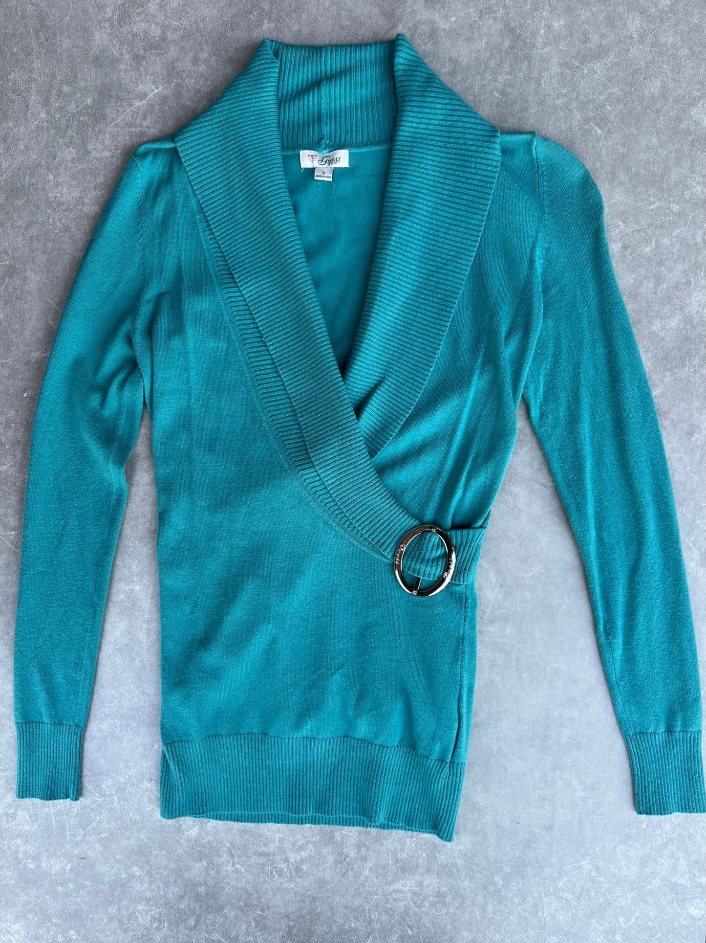 2000s Vintage Guess Teal Blue Sweater Top - S - S | Martin City Vintage