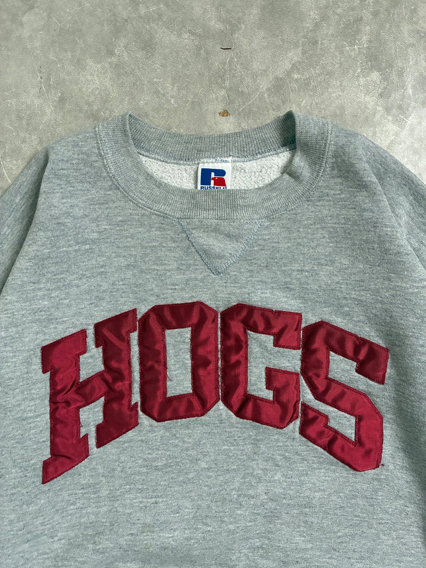 90s Vintage Arkansas Razorbacks Hogs Grey Crewneck -XL