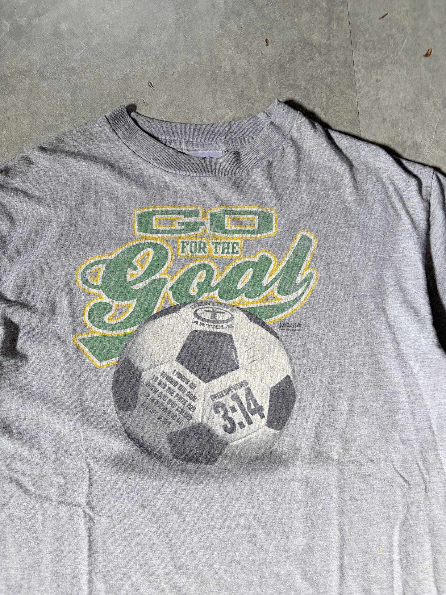 2000s Vintage Jesus Soccer Grey T Shirt -M