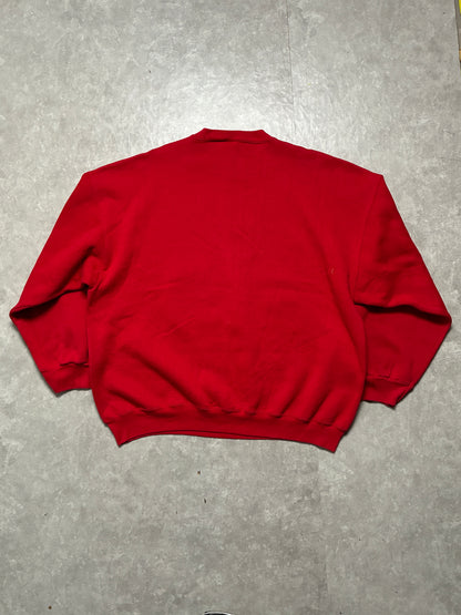 90s Vintage Nebraska Cornhuskers Graffiti Print Red Crewneck -XXXL