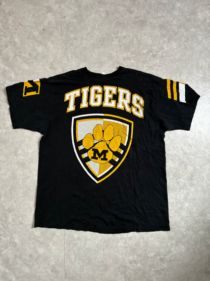 90s Vintage Missouri Tigers Pro Player Big Print Black T-Shirt -XL