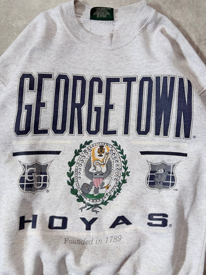 90s Vintage Georgetown Hoyas Crest Heather Grey Crewneck -M - M | Martin City Vintage