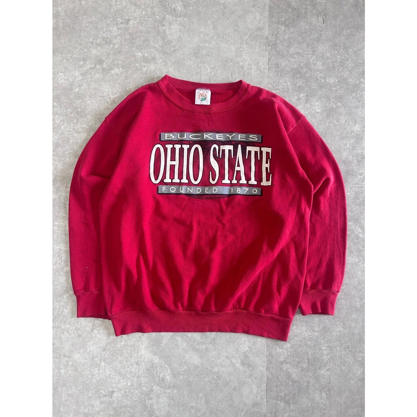 90s Vintage Ohio State Buckeyes Red Crewneck Size XL - | Martin City Vintage