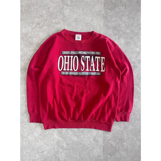 90s Vintage Ohio State Buckeyes Red Crewneck Size XL - | Martin City Vintage