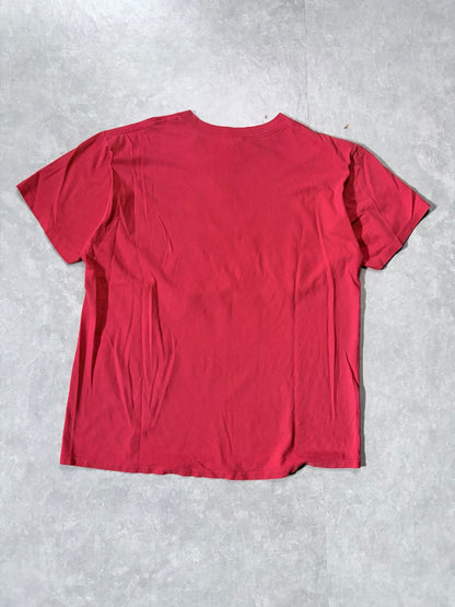 90s Vintage UNLV Rebels Red Crest Nutmeg Red T-Shirt -XL
