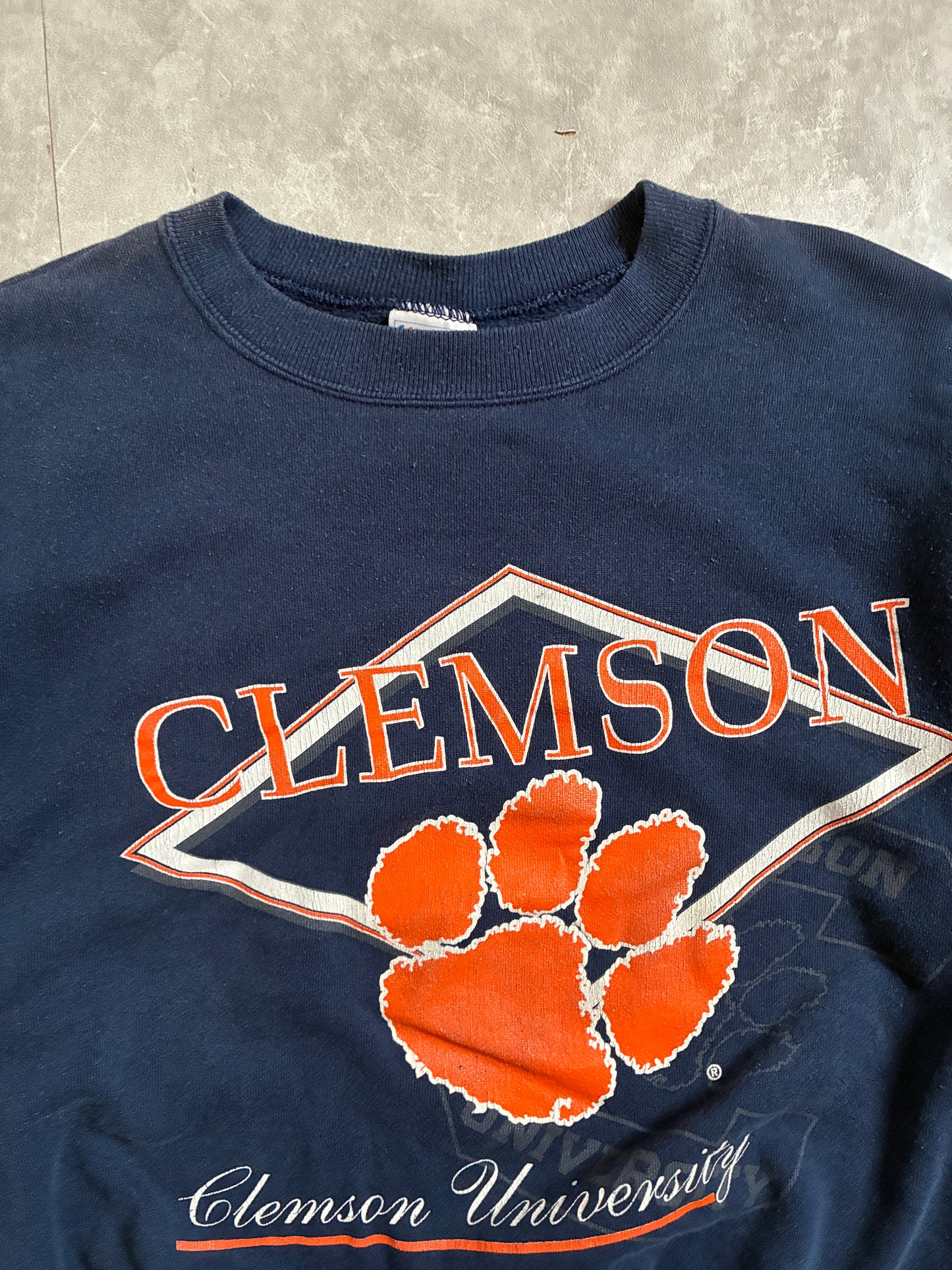 90s Vintage Clemson Tigers Navy Crewneck -XL