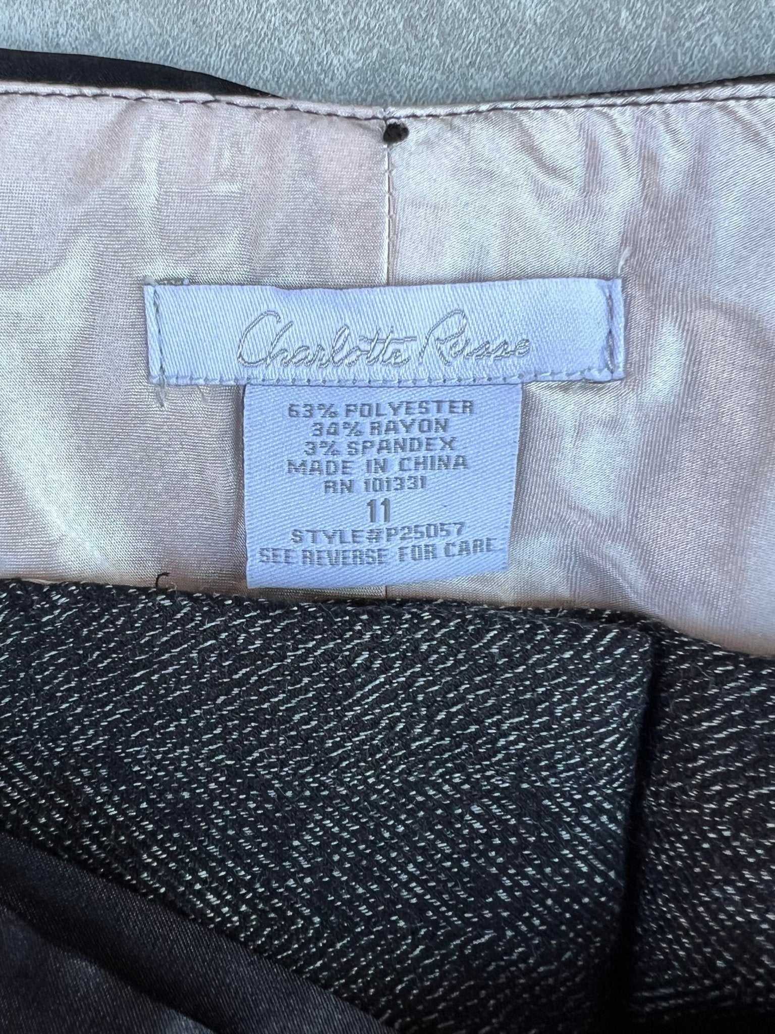 2000s Vintage Charlotte Russe Gray Tweed Trousers - 11 - 11 | Martin City Vintage