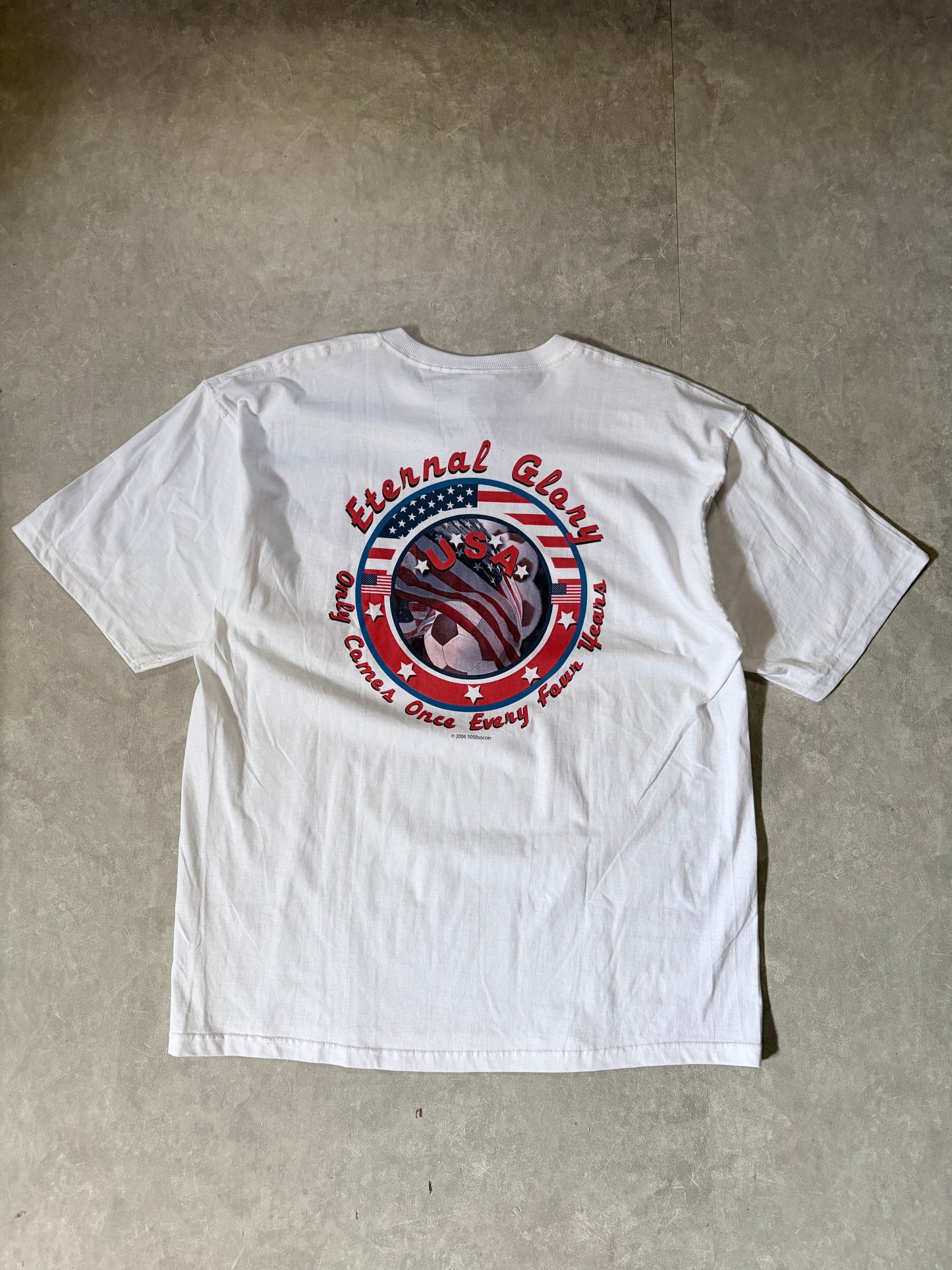 2006 Vintage USA Soccer White T Shirt -XL