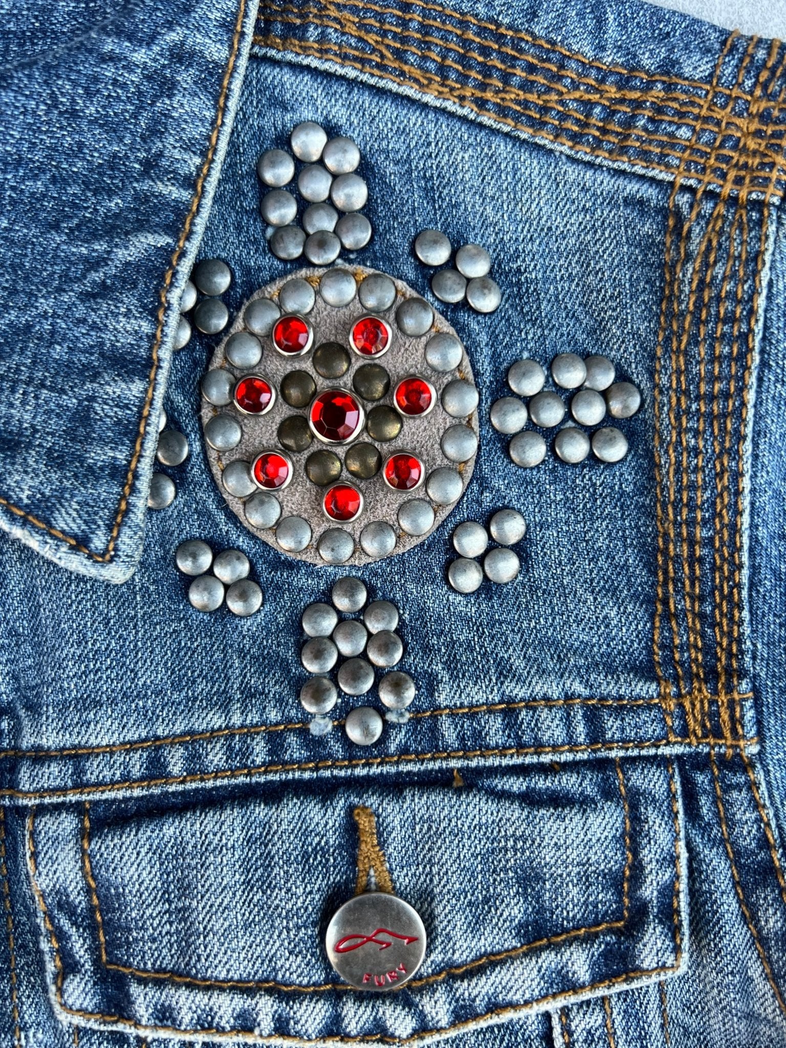 90s Vintage Denim Embellished Jacket - S - S | Martin City Vintage