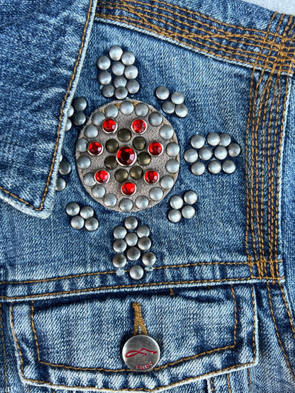 90s Vintage Denim Embellished Jacket - S - S | Martin City Vintage