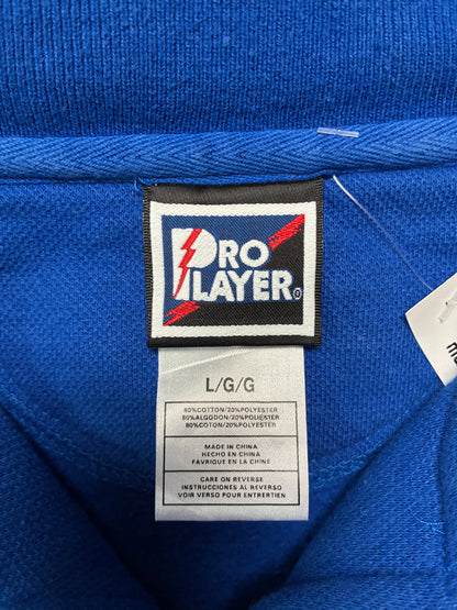 90s Vintage Kansas Jayhawks Pro Player Embroidered Blue Quarter Zip -L