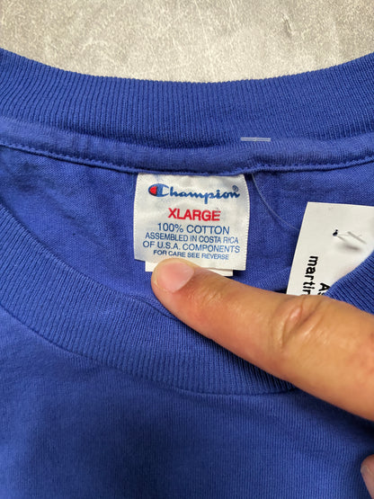 90s Vintage Kansas Jayhawks Champion Blue T-Shirt -XL