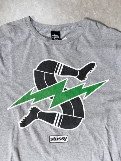 Stussy Soccer Grey T Shirt -L - L | Martin City Vintage