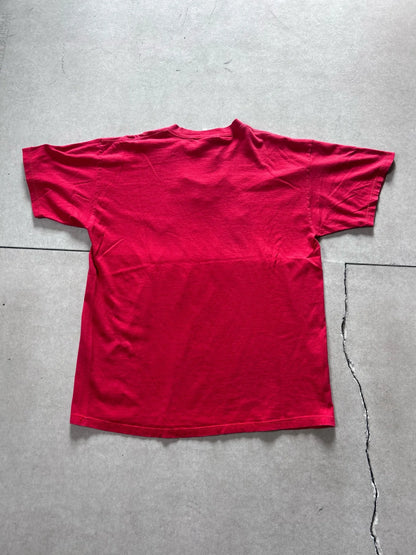 90s Vintage Kansas City Chiefs Embroidered Logo Athletic Red T Shirt Size L - | Martin City Vintage