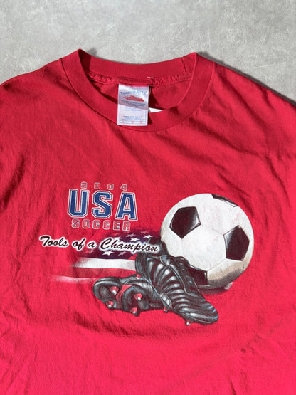 2004 Vintage USA Soccer Red T Shirt -L