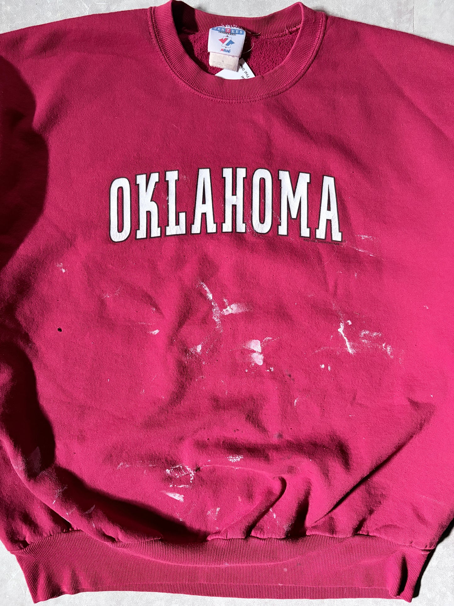 2000s Vintage Oklahoma Sooners Distressed Red Crewneck -XL