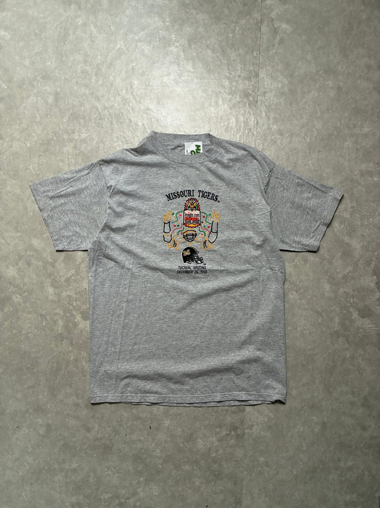 90s Vintage Mizzou Tigers Football Embroidered Grey T-Shirt -L - L | Martin City Vintage