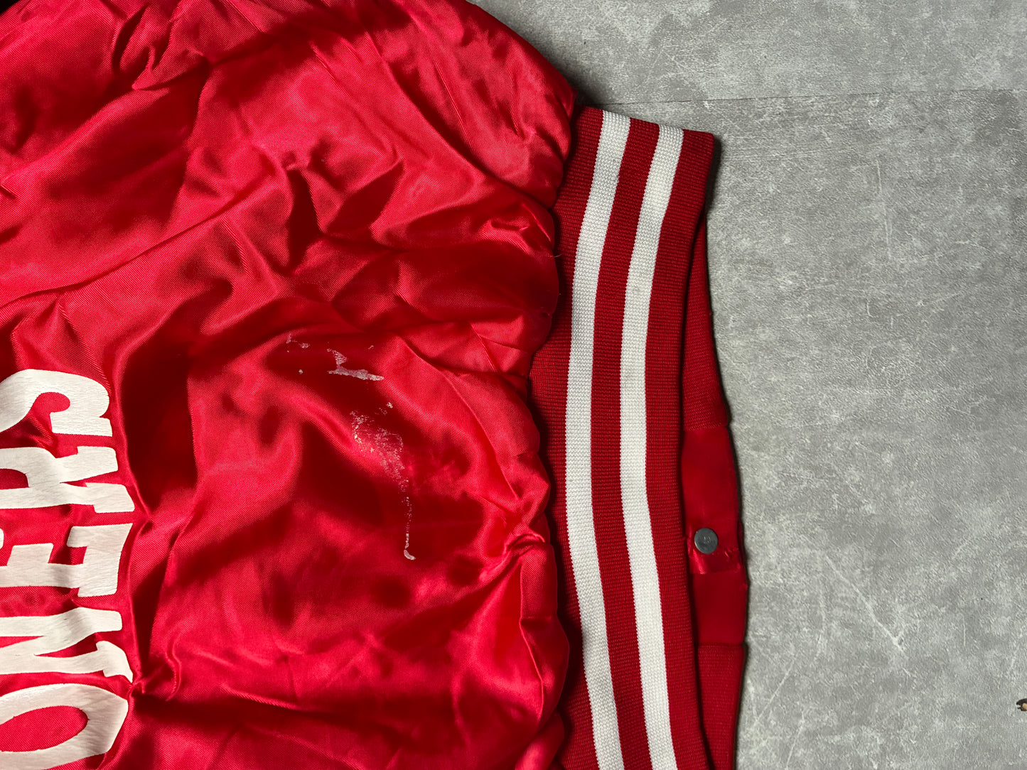 90s Vintage Oklahoma Sooners Red Satin Jacket -M