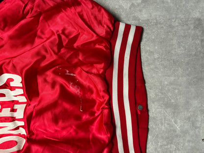 90s Vintage Oklahoma Sooners Red Satin Jacket -M