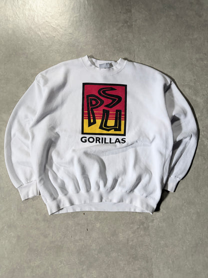 90s Vintage Pittsburgh State Gorillas White Crewneck -XXL