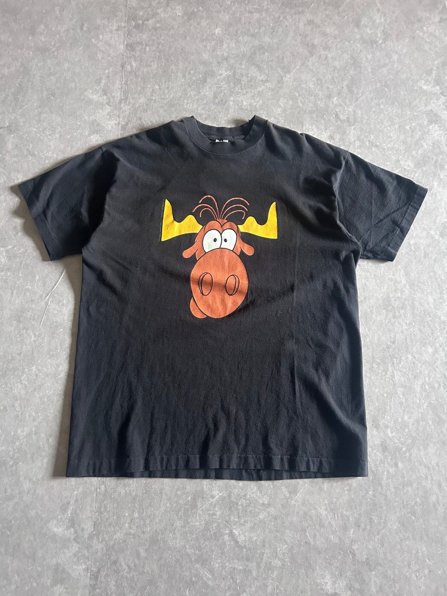 90s Vintage Bullwinkle Taco Bell Black T Shirt Size XXL - | Martin City Vintage