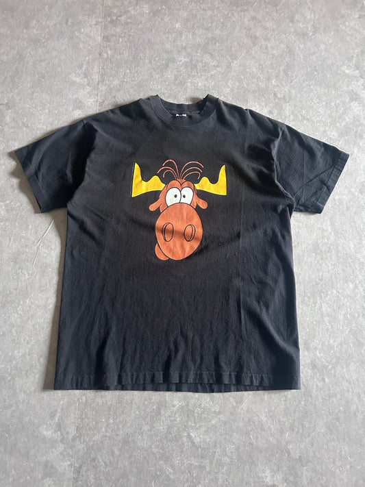 90s Vintage Bullwinkle Taco Bell Black T Shirt Size XXL - | Martin City Vintage