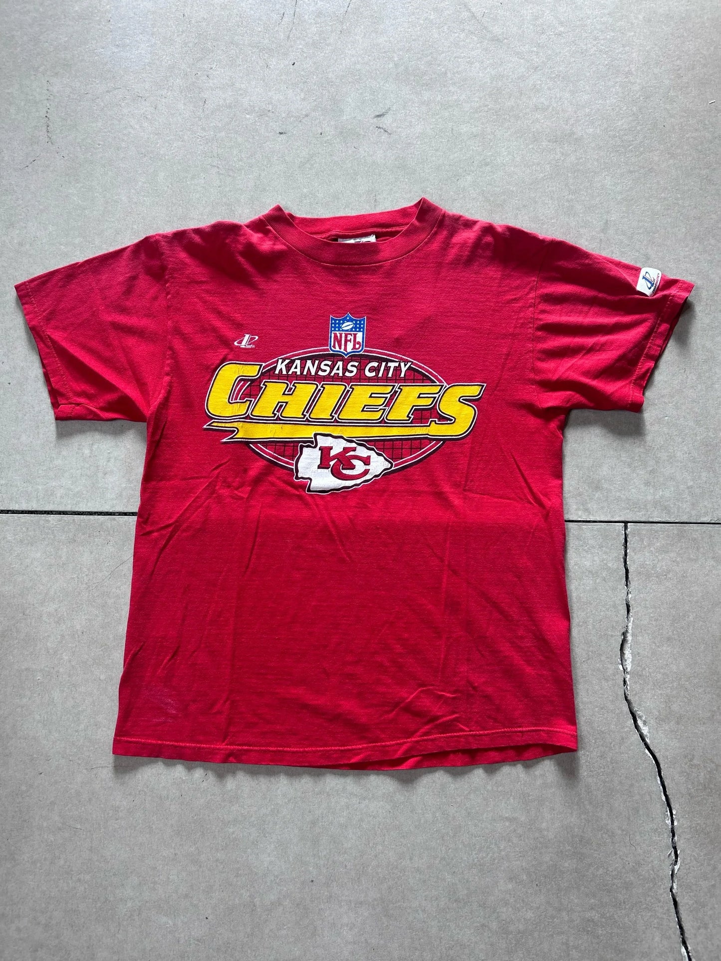 90s Vintage Kansas City Chiefs Logo Athletic Red T Shirt Size L - | Martin City Vintage