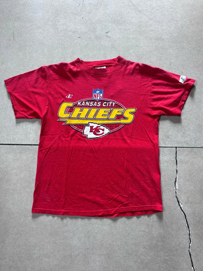 90s Vintage Kansas City Chiefs Logo Athletic Red T Shirt Size L - | Martin City Vintage