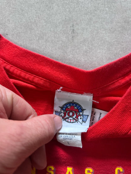 90s Vintage Kansas City Chiefs Athletic Joy Red T Shirt Size L - | Martin City Vintage