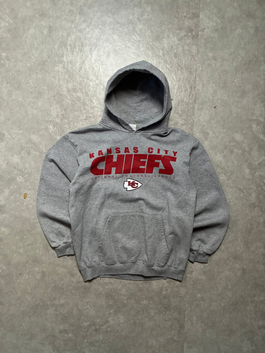 90s Vintage Kansas City Chiefs Grey Hoodie -M - M | Martin City Vintage
