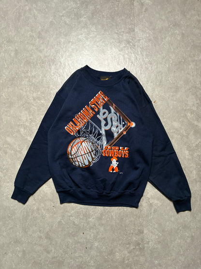 90s Vintage Oklahoma State Cowboys Basketball Magic Johnson Tee's Navy Crewneck -M