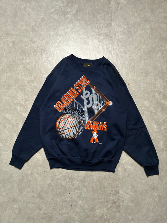 90s Vintage Oklahoma State Cowboys Basketball Magic Johnson Tee's Navy Crewneck -M - M | Martin City Vintage