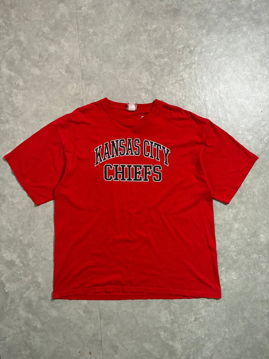 90s Vintage Kansas City Chiefs NFL Block Letters Red T-Shirt -XL - XL | Martin City Vintage
