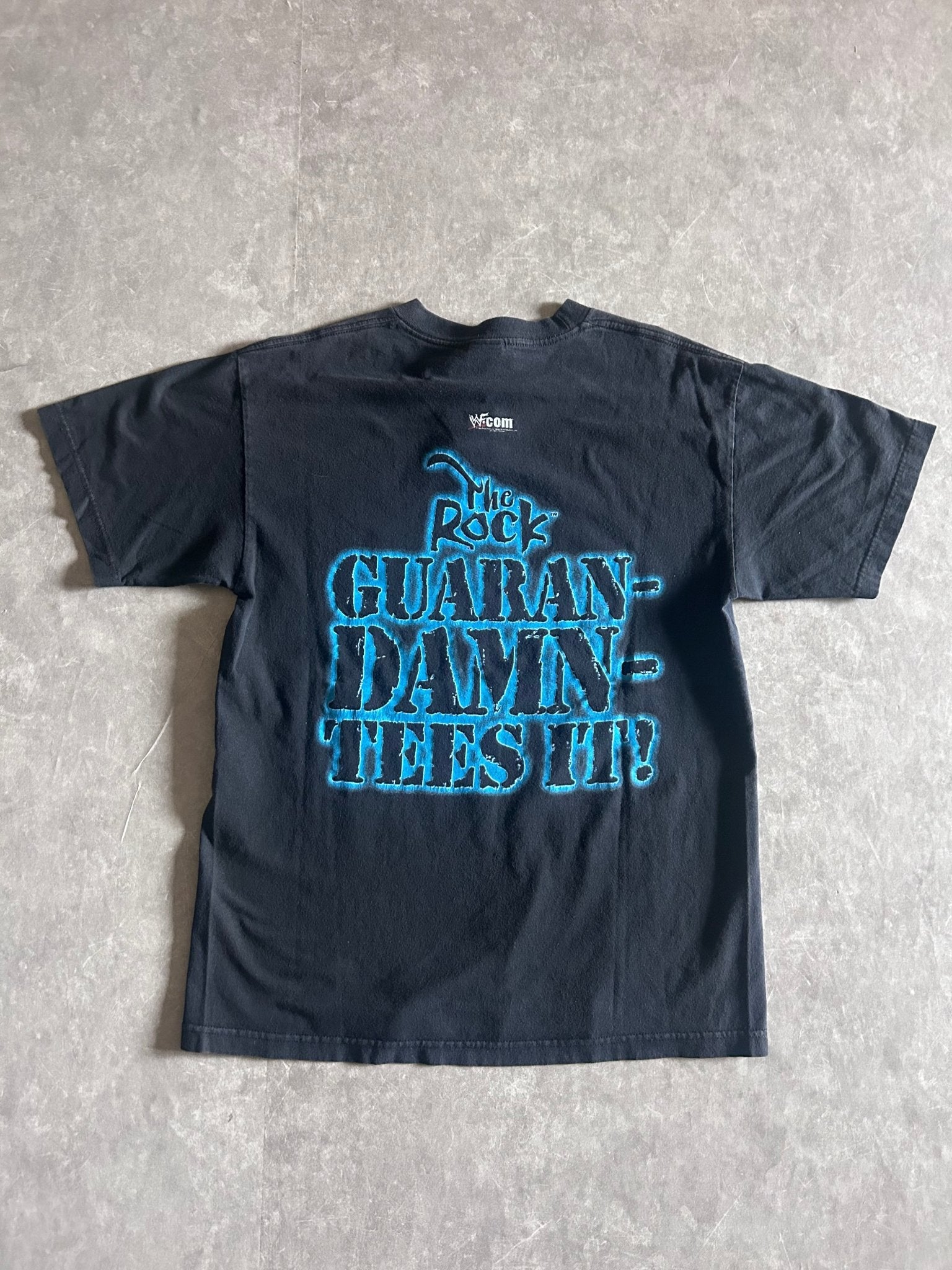 90s Vintage The Rock WWE Wrestling Black T Shirt Size L - L | Martin City Vintage