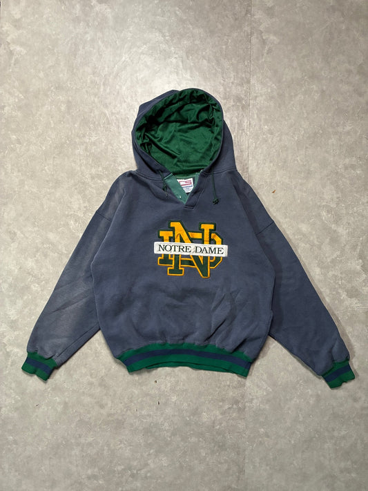 90s Vintage Notre Dame Fighting Irish Faded Grey Hoodie -L - L | Martin City Vintage