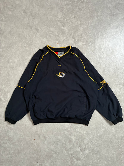 90s Vintage Mizzou Tigers Nike Center Swoosh Black Pullover -XL