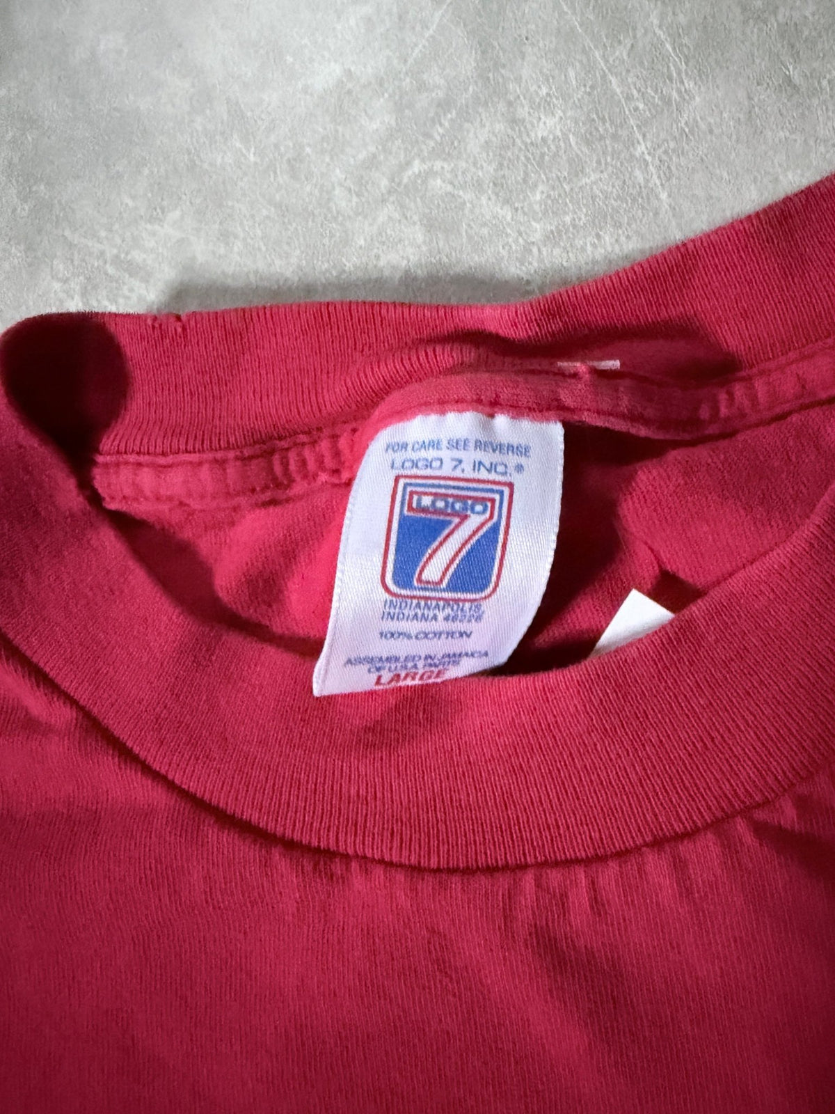 90s Vintage Kansas City Chiefs Oval Print Logo 7 Red T-Shirt -L - XL | Martin City Vintage